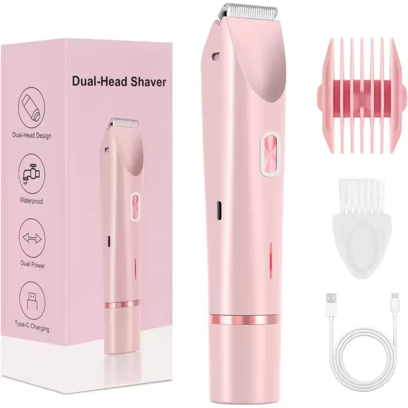 2025 Waterproof Rechargeable Electric Shaver Mini Women Bikini Trimmer Body Hair Remover Mini Double Headed Electric Epilator
