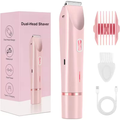 2025 Waterproof Rechargeable Electric Shaver Mini Women Bikini Trimmer Body Hair Remover Mini Double Headed Electric Epilator