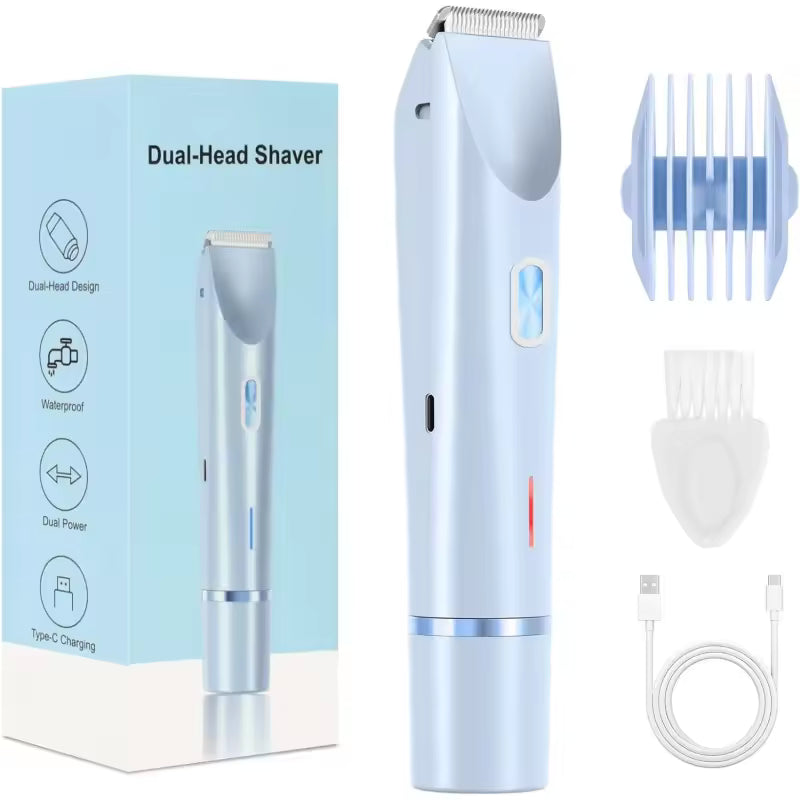 2025 Waterproof Rechargeable Electric Shaver Mini Women Bikini Trimmer Body Hair Remover Mini Double Headed Electric Epilator