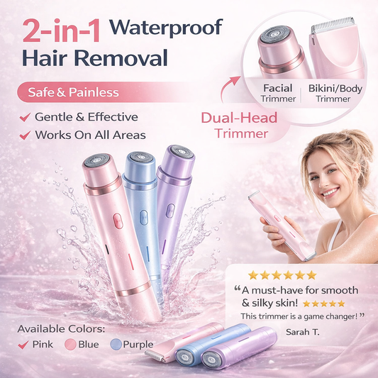 2025 Waterproof Rechargeable Electric Shaver Mini Women Bikini Trimmer Body Hair Remover Mini Double Headed Electric Epilator